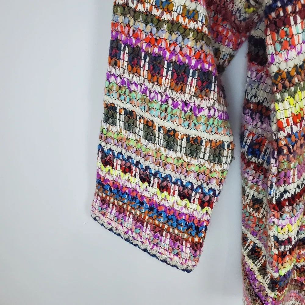 Anthropologie Dra Los Angeles Yoko Kimono Woven Knit Open Front Cardigan Size M